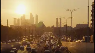 Highway Traffic Sunset For Sleep | Highway Sounds For Sleep and Relax 3 Hours