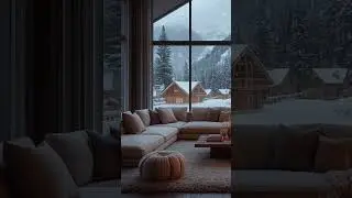 Luxury Modern Cabin Snowfall | Calm Winter Ambience for Sleep #shorts #snow #snowfall #reels #viral
