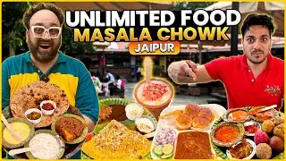 Unlimited Food At Masala Chowk | Besan Ka Chela, Pan Bhaji, Dal Batti Churma, Mahaveer Rabri Bhandar