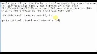 Err_connection_failed OR your connection to this network isn't private
