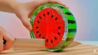 Crystal Glass Fruits Cutting Sounds | 🔪😎 #asmr 