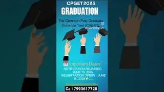 #CPGET 2025 NOTIFICATION #PG #APPLY