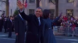 President, wife greet inauguration crowds