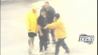 Hurricane Irene News Reporter Fail