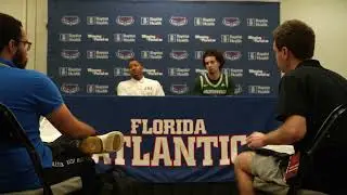 Head coach Jordan Mincy and freshman guard Chris Arias speak to media after loss to FAU 12/20/24