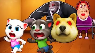 Talking Tom plays: EVIL GRANDMA, Mr Yummy's, DOGE HEAD, Evil GRANDPA  #Roblox  #talkingtom