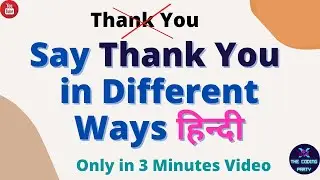 Say Thank You In Different Way in hindi Learn English to Hindi Say Thank you
