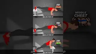 🔥 Incline Push-Up vs Regular Push-Up vs Decline Push-Up: Know the Difference! #animation #fitness