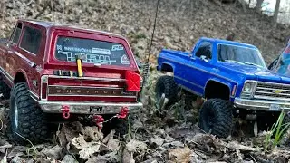 New part 2 back woods trails trx4 Chevy and recovery rig#traxxas #rccar #offroad #rctruck #toys 🔥💪🏼
