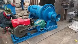 Small Diesel Drive 600x1200 ball mill  with diesel engine working videos