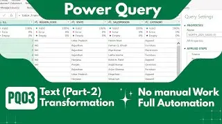 ✅PQ03: Power Query Text Transformations &ndash; Upper, Lower, Capitalize, Trim, Clean, Extract