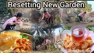 RESETTING my mini KITCHEN GARDEN 🏡||I'm making INDIAN 🇮🇳 VILLAGE STYLE FIREPLACE||My Productive Day🌸