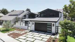 Black Smooth Garage Door + White Laminated Glass | Modern Install | Los Angeles