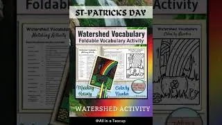 Watershed Vocabulary St-Patricks Foldable Match and Color by Number Activity #stpatricksday