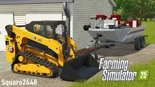 Building Gravel Pad For Fishing Boat! | FS25 Landscaping