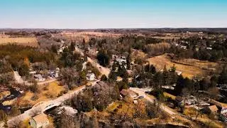 Beautiful Canada Countryside! Eden Mills Ontario! Bird's eye view!