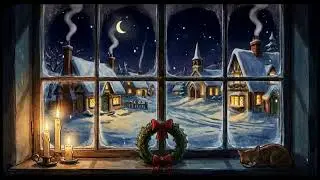 A Cozy🎄 Christmas Night Beneath the Winter Moon🌙