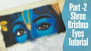  Radha Krishna Eyes Drawing Part-2 || Beautiful Krishna & Radha Eyes Art || Soft Oil Pastel Drawing