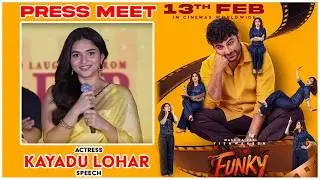 Actress Kayadu Lohar Speech at Funky Press Meet | Vishwak Sen | Funky | JAI SWARAAJYA TV