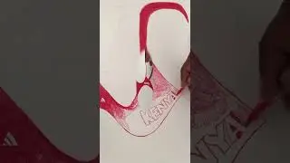Drawing with biro pens on paper 