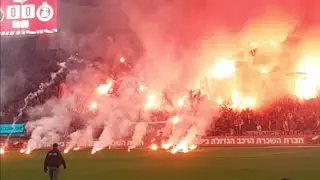 מופע אבוקות דרבי תל אביב אוהדי הפועל תל אביב נגד אהודי מכבי תל אביב