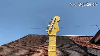handgebaute XXL Gitarrenskulptur mit 4.2 Meter Rekord H&ouml;he