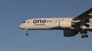 FinnAir Airbus A350-900 (OneWorld Livery) coming into land at Heathrow