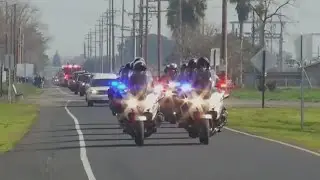 Funeral procession for slain Stockton firefighter