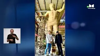 Seis meses estarán  las esculturas del artista Ginés Serrán en la entrada al puerto de Málaga