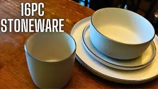 Speckled Dinnerware Sets 16 Pieces | Stoneware Dinnerware Set