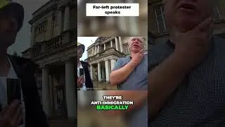Far left pro migrant protester speaks