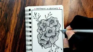 Art Therapy Series #68 | Inktober |Relaxing zen Doodle |Easy Drawing Sketch Book Idea for beginners