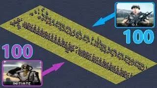 Initiates vs Gi's - long battle area - Red Alert 2