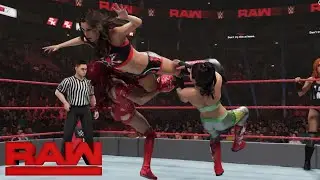 WWE 2K19 RAW Bayley and Maria Kanellis vs Mickie James and Becky Lynch: February 11, 2019