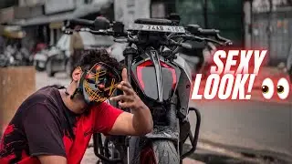 Make your duke dashing with these modifications!! | duke 390 headlight wrap, lever guard installed