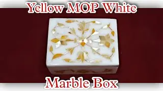 YELLOW MOTHER OF PEARL WHITE MARBLE BOX