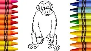 Learning Colors | Funny Monkey Coloring Page