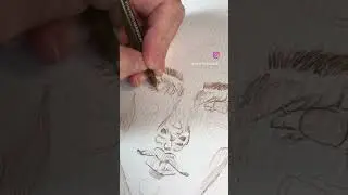 Portrait Sketching with crosshatching lines | #crosshatchingdrawing