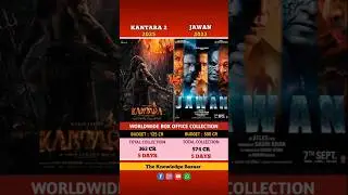 Kantara chapter 1 vs jawan movie comparison of box office collection worldwide 5 days #kantara