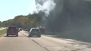burning car on I-79 south bound
