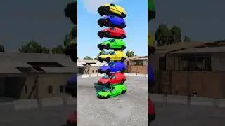 Old Colourful Vans 😱 Falling  #shorts #beamngdrive