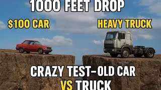 $100 Car 🔥 vs Heavy Truck Drop Test 😱 | 1000 Feet Crash Experiment | Which One Survives?