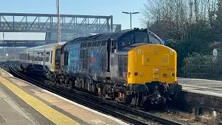 Rail Operations Group class 37 800 drags class 466 037 looking in a sorry state through Gillingham
