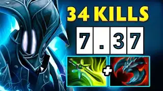 Safe lane Carry Razor New Patch 34Kills Thunderhead Butterfly + Satanic Builds Dota 2