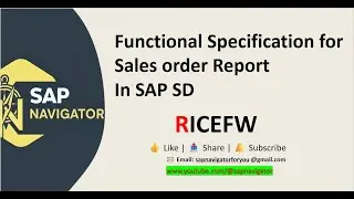 SAP SD Report | How to write Functional specification (FS) & Logic Explained