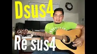 Resus4 con guitarra - Tutorial c&oacute;mo se hace el acorde Dsus4 - Facil