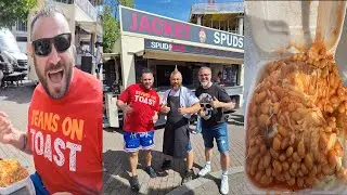 Спадман! Американец впервые пробует картофель в мундире! Классический сыр и фасоль! Обзор еды!