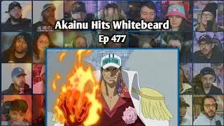 AKAINU PUNCHES WHITEBEARD - ONE PIECE EPISODE 477 REACTION MASHUP