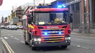 Merseyside Fire & Rescue Service, City Centre Scania P280 turnout to emergency