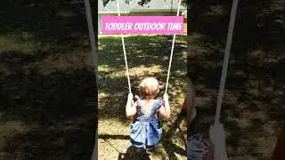 Toddler Backyard Swinging #toddlermom #outdooractivity #saturdayfun #swingset #subscribeformore